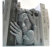Medusa 3D Printed Decorative Bookend Lightweight Durable Book Shelf Accessories for Friends Stylish Bookend Ideal Home Decor Essential for Book Lovers (Grey Medusa)