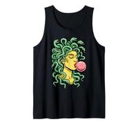 Medusa Blowing Bubble Gum Snake Mythology Feminist Pop Art Tank Top