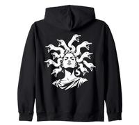 Medusa Classical Mythology Serpent Hair Graphic Zip Hoodie
