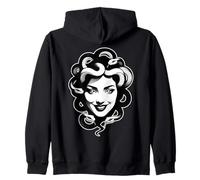 Medusa Goddess Serpent Snake Smile Zip Hoodie