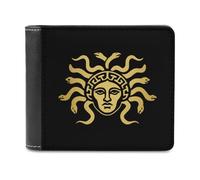 Medusa Gorgon Golden Head Funny Men's Wallet Soft Lightweight Bifold Wallets