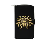 Medusa Gorgon Golden Head Funny Wallets Multifunctional Credit Card Holder | Novelty Printed Large Handheld Coin Pockets Wallet for Men Women