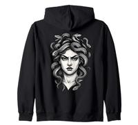 Medusa Gorgon Scary Goddess Monster Tattoo Style Halloween Zip Hoodie