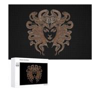 Medusa Greek Funny Wooden Puzzle with Storage Box Adults Jigsaw Puzzles Challenge for Family Game Birthday Gift