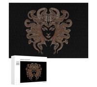 Medusa Greek Funny Wooden Puzzle with Storage Box Adults Jigsaw Puzzles Challenge for Family Game Birthday Gift