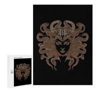 Medusa Greek Funny Wooden Puzzle with Storage Box Adults Vertical Jigsaw Puzzles Challenge Gift for Family Game