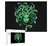 Medusa Greek God Funny Wooden Puzzle Adults Difficult Jigsaw Puzzles with Storage Box for Family Game Birthday Gift