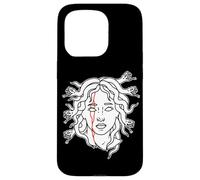 Medusa Greek Goddess Minimal Blackwork Tattoo Flash Case for iPhone 15 Pro