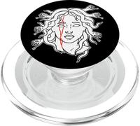 Medusa Greek Goddess Minimal Blackwork Tattoo Flash PopSockets PopGrip for MagSafe
