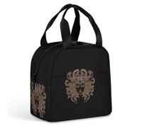 Medusa Greek Insulated Reusable Lunch Bag Portable Zipper Lunchbox Waterproof Tote Bags for Work Picnic Travel