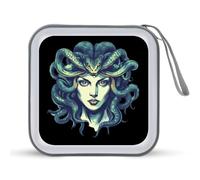 Medusa Greek Mythology Funny CD Case 40 Capacity DVD Holder Portable Storage Disc Binder Wallet for Car Home Travel
