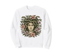 Medusa Greek Mythology Snake Hair Pretty Flowers Floral Art Sweatshirt