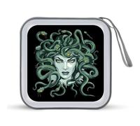 Medusa Green Snakes Portable CD Case Holder 48 Capacity Travel DVD Storage Boxs Wallet Bag