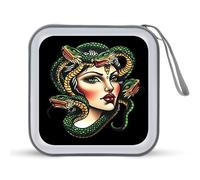 Medusa Green Snakes Portable CD Case Storage Bag 40 Capacity CD Holder Wallet Plastic DVD Collection Bags