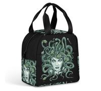 Medusa Green Snakes Portable Insulated Lunch Bag Adults Picnic Tote Cool Bag Travel Work