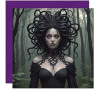 Medusa Greeting Card - Gothic Birthday Halloween Card 145 x 145mm