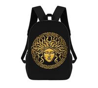 Medusa Head on A Shield Funny 17" Backpack Lightweight Daypack Laptop Bag for Travel Hiking Camping