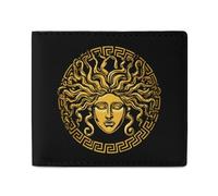Medusa Head on A Shield Funny Wallets Slim Soft Front Pockets Bifold Wallet with ID Credit Card Holder