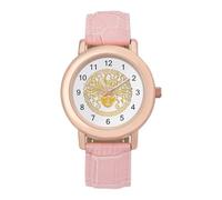 Medusa Head on A Shield Funny Women's Wrist Watch with Leather Strap