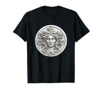 Medusa Head Statue Old Greek Coin Myhtology Goddess T-Shirt