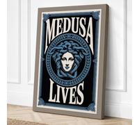 Medusa Lives Typography Canvas Wall Art Print 18x12 Inch (46 x 30 cm)