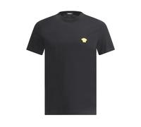 Medusa Logo Cotton T-Shirt, male, Versace, T-Shirts, Black, XL, Tops XL