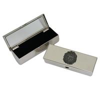Medusa Metal Lipstick Case with Mirror Silver Personalised Engraving Gift 499