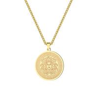 Medusa Necklace for Women Men Snake Hair Monster Pendant Ancient Greek Symbols Greek Mythology Jewellery Pagan Gifts (gold)