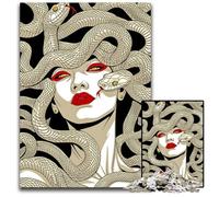 Medusa Portrait Jigsaws 1000 Pieces for Adults Wooden Jigsaw Puzzles for Adults for Travel LoversCouples Challenging Toy 1000 PCS(75x50cm)