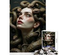 Medusa Portrait with Snakes 1000 Piece Jigsaws for Teenagers Boost Memory Retention Effectively Calming Relaxing Leisure Game (50x75cm)