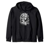 Medusa Queen of Serpents Statue Goddess Zip Hoodie