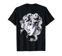 Medusa Rage Snake Serpent Goddess Greek Mythology Value Graphic T-Shirt, Men, Black, M