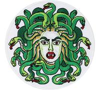 Medusa Sew on Patch - Woman Face with Snake Hairs Iron on Patches from Greek Mythology - Upgrade Clothing Designer Patches for Jackets, Jeans, Backpacks, Hats, Shirts - 90X90 mm