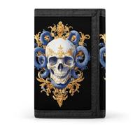 Medusa-Skull Vertical Art Printed Trifold Wallets Front Pocket Wallet With ID Window Gifts for Men And Women