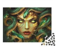 Medusa Snake Goddess 1000 Pieces Jigsaw Puzzles for Adults & Children, Recycled Cardboard, Non-Reflective, Meduaitsa Portr, Stress Relief Fun, Great Gift Idea for Home Decor 38x26cm/1000pcs