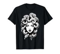 Medusa Snake Serpent Goddess Greek Mythology Value Graphic T-Shirt, Men, Black, S