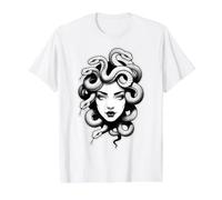 Medusa Snake Serpent Goddess Greek Mythology Value Graphic T-Shirt, Men, White, S
