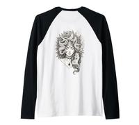 Medusa Snake Serpent Upscaled Dark Fantasy Artwork Raglan Baseball Tee