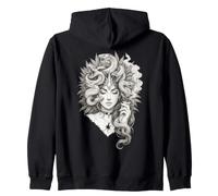 Medusa Snake Serpent Upscaled Dark Fantasy Artwork Zip Hoodie