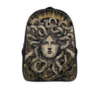 Medusa Snakes Greek Mythology 16 Inches Backpack Work Travel Laptop Bag Double Compartment Casual Daypack