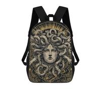 Medusa Snakes Greek Mythology 17 Inches Large Backpack Work Travel Laptop Bag Casual Daypack