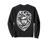 Medusa Stone Goddess Snake Serpent Meandros Design Sweatshirt