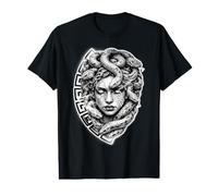 Medusa Stone Goddess Snake Serpent Meandros Design Value Graphic T-Shirt