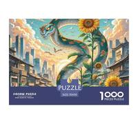 Medusa Sunflower 1000 Pieces Portable Jigsaw Puzzle Age 3+ Cool Collage Effect, Fun Details, Educational, Challenging Puzzle Games 70x50cm/1000pcs