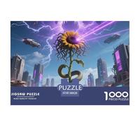 Medusa Sunflower 1000 Pieces Portable Jigsaw Puzzle Age 3+ Cool Collage Effect, Home Decoration, Educational, Challenging 38x26cm/1000pcs