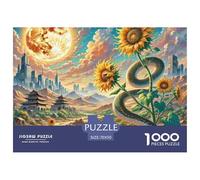Medusa Sunflower 1000 Pieces Premium Jigsaw for Adults Gifts Cool Collage Effect, Home Decoration, Educational, Challenging 70x50cm/1000pcs