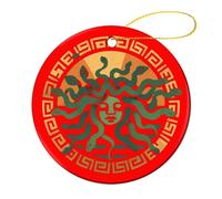 Medusa with Green Snakes Christmas Ornament Souvenir Ceramic Hanging Pendant 4 Pcs