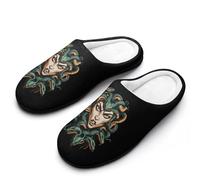 Medusa with Snakes Mens Slippers Memory Foam Winter Warm Sandals Slip On House Shoes Size 7-14