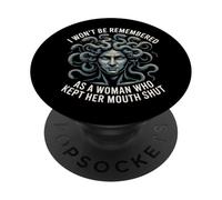 Medusa Won't Be Remembered Kept Her Mouth Shut Gorgon PopSockets Adhesive PopGrip