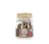 Medusafilters 100 Premium Carbon Filters Slim in a Glass Ø 6mm | Tip Size | Organic Edition | with Vegan Fibre caps and Coconut Shell Activated Carbon